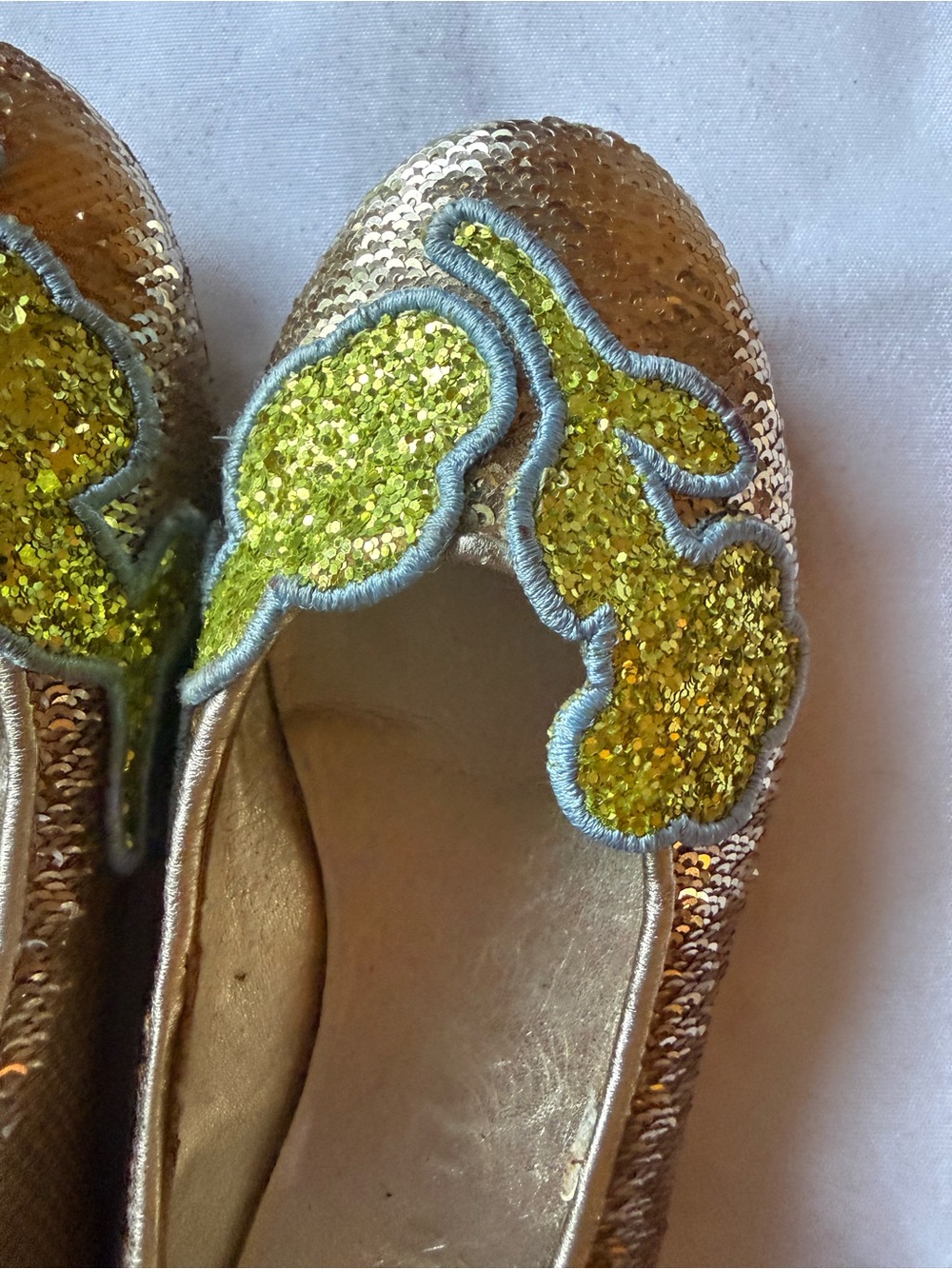 Marni Made in Italy Sequined Ballet Flats Size 30 with Mary Jane Straps Removed